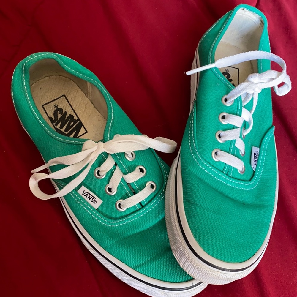Teal low top VANS, size 7